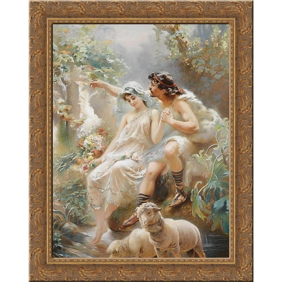 Allegorical Scene 20x24 Gold Ornate Wood Framed Canvas Art by Makovsky, Konstantin