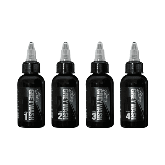 Allegory Tattoo Ink - Professional Tattooing Pigments - Greywash Set 2 oz