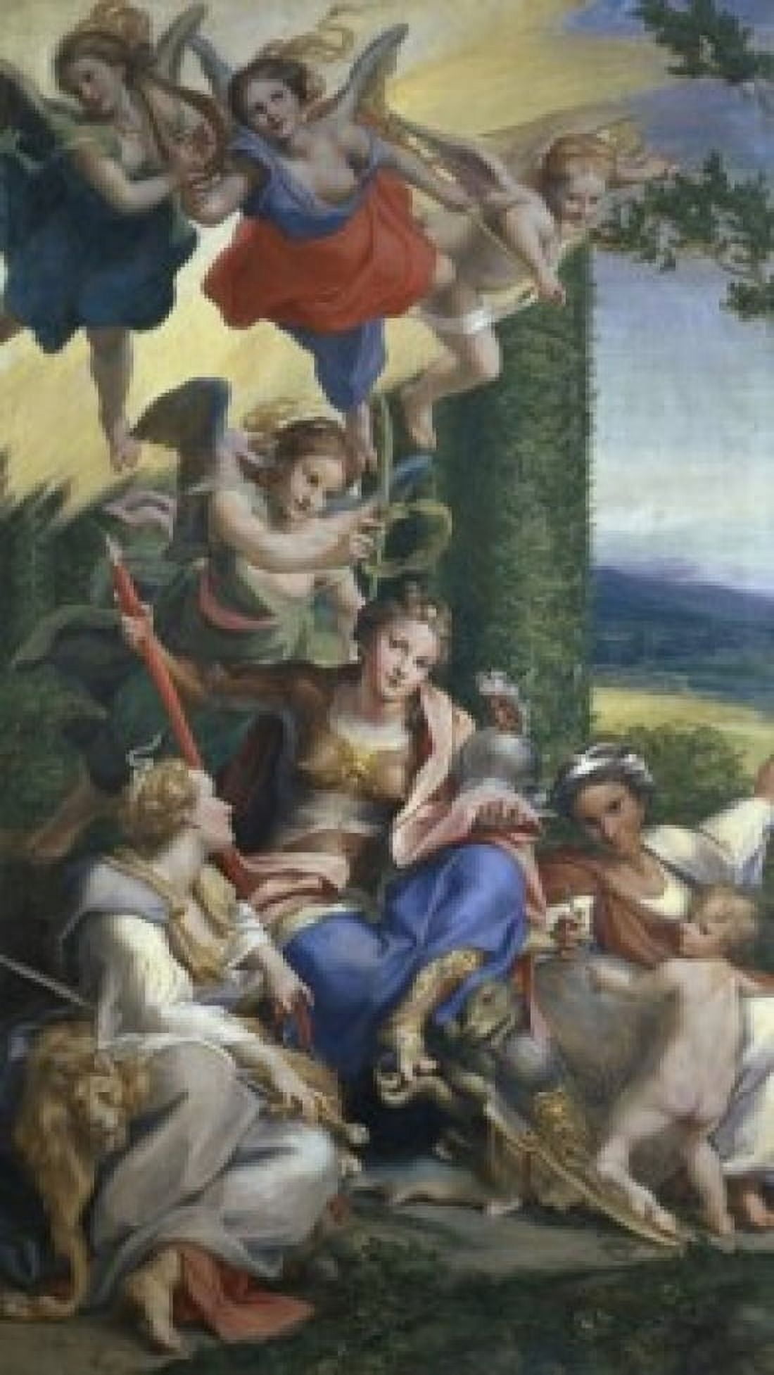 Allegory of the Virtues c 152930 Antonio Allegri Correggio( ca 148994-1534 Italian) Muse du Louvre Paris Canvas Art - Antonio Allegri Correggio (24 x 36)