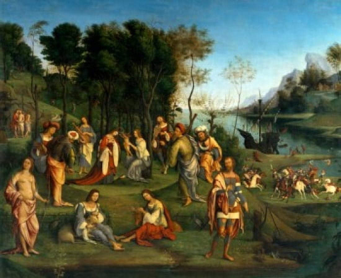 Allegory of Court of Isabella dEste by Lorenzo Costa the elder (1460-1535) France Paris Musee du Louvre Canvas Art - Lorenzo Costa (18 x 24)