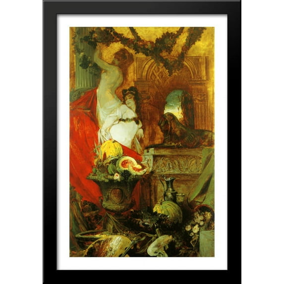 Allegory of Lust for Life 26x40 Large Black Wood Framed Print Art by Hans Makart