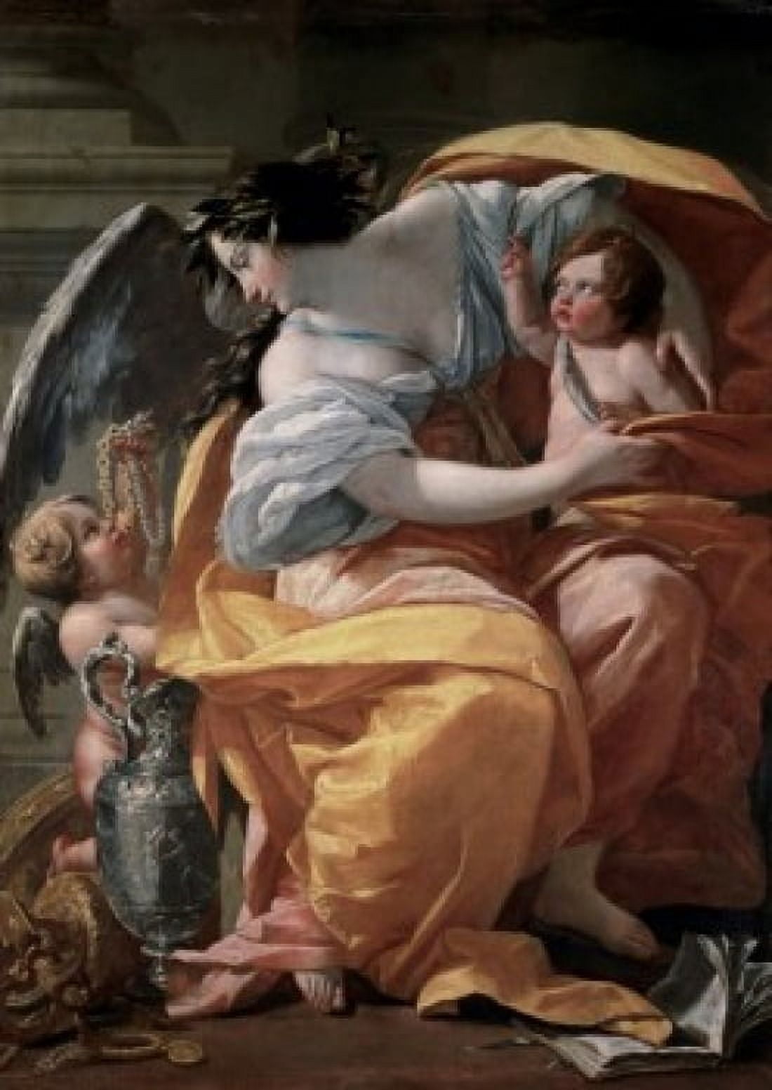 Allegory of Wealth Late 17th C Simon Vouet (1590-1649French) Muse du Louvre Paris Canvas Art - Simon Vouet (18 x 24)