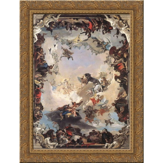 Allegory of the Planets and Continents 24x18 Gold Ornate Wood Framed Canvas Art by Giovanni Battista Tiepolo