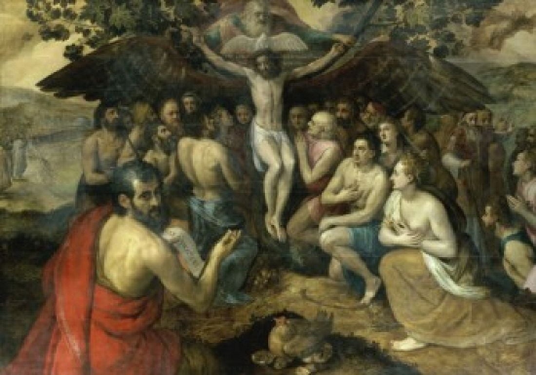 Allegory of the Trinity 16th C Frans Floris the elder (ca 1519-1570Netherlandish) Musee du Louvre Paris Canvas Art - Frans Floris (18 x 24)