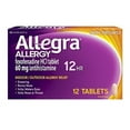 thumbnail image 1 of Allegra 12 Hour Allergies Relief Fexofenadine 60 Mg Tablets - 12 Ea, 2 Pack, 1 of 1