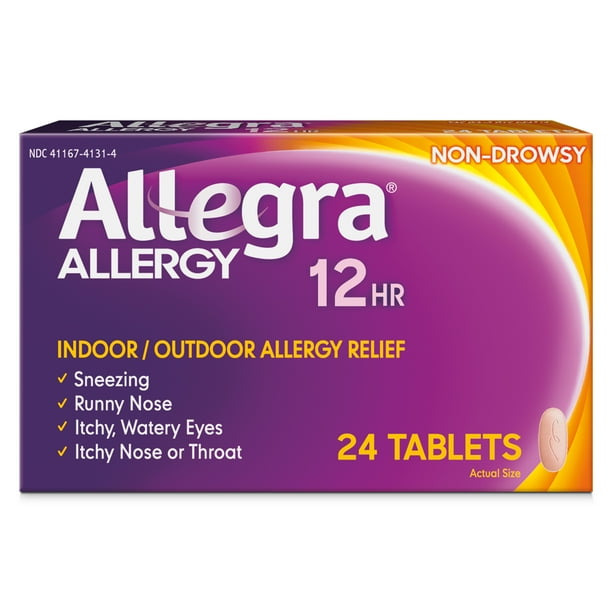 Allegra 12 Hour NonDrowsy Antihistamine Allergy Relief Medicine, 60 mg