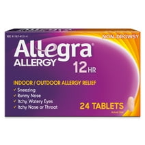 Allegra 12 Hour Non-Drowsy Antihistamine Allergy Relief Medicine, 60 mg Fexofenadine Tablets, 24 Ct