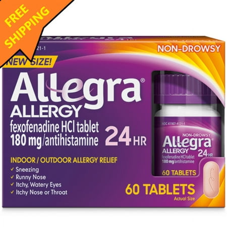 Allegra 180mg Adult 24-Hour Allergy Tablets, 60 ct *EN