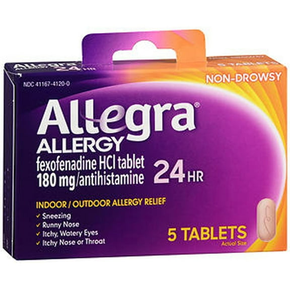 Allegra 24 Hour Allergy Relief Tablets, 180 mg, 5 Count