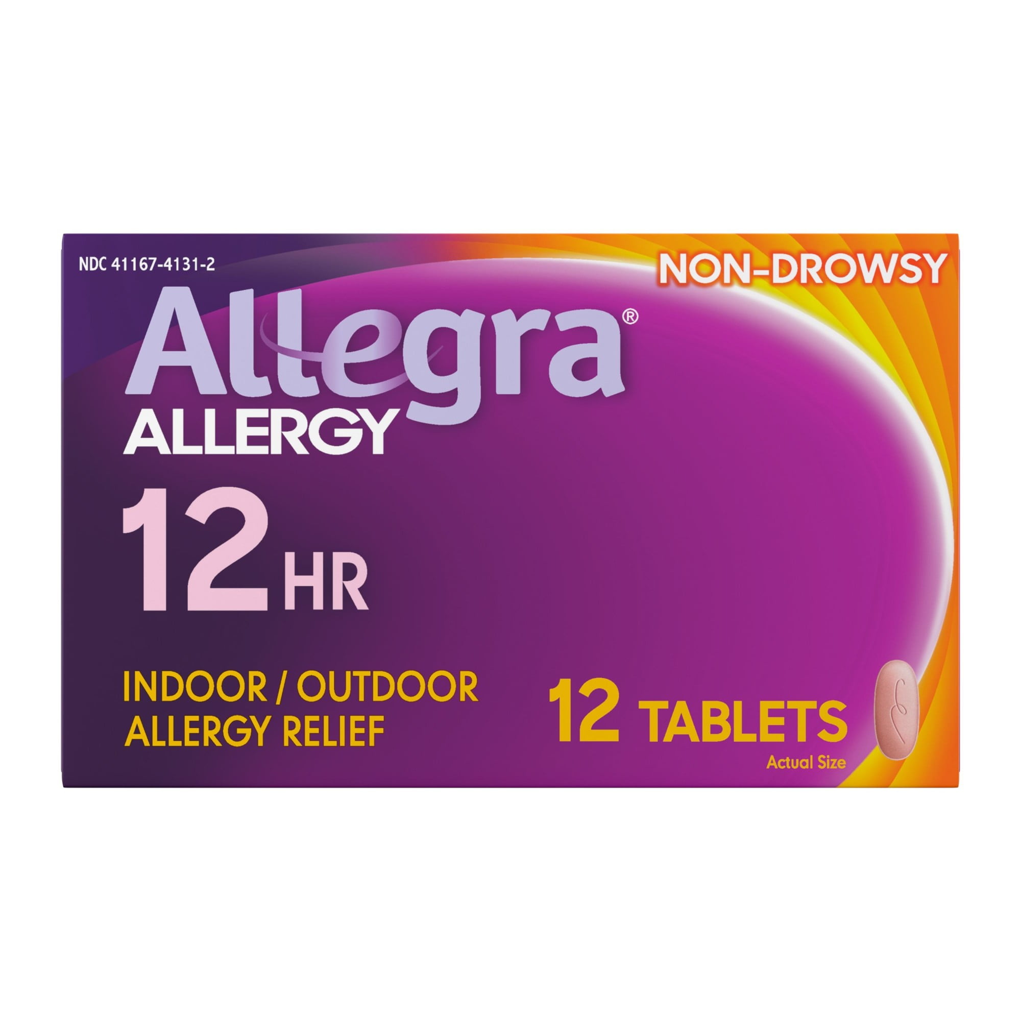 Drawzzy Allegra Adult 12-Hour Allergy Relief Tablets, Non-Drowsy Indoor and ...