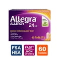 thumbnail image 1 of Allegra Adult 24-Hour Allergy Relief Tablets, Non-Drowsy Indoor and Outdoor Allergy Medicine, 180 mg Fexofenadine HCI Antihistamine Pill, 60-Count, 1 of 14