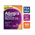 thumbnail image 1 of Allegra Adult 24-Hour Allergy Relief Tablets, Non-Drowsy Indoor and Outdoor Allergy Medicine, 180 mg Fexofenadine HCI Antihistamine Pill, 90-Count, 1 of 13