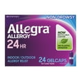 thumbnail interactive-video image 1 of Allegra Adult 24-Hour Allergy Relief Gelcaps, Non-Drowsy Allergy Medicine, 180 mg Pill, 24 Count, 1 of 10