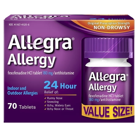 Allegra Adult 24HR Tablet 70 Ct, 180 mg, Allergy Relief