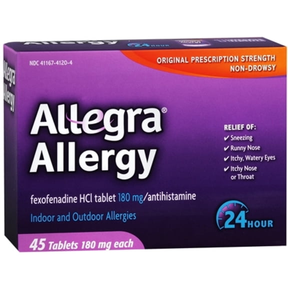 Allegra Allergy Non-Drowsy 24hr Indoor & Outdoor Allergies HCI 45ct, 3-Pack