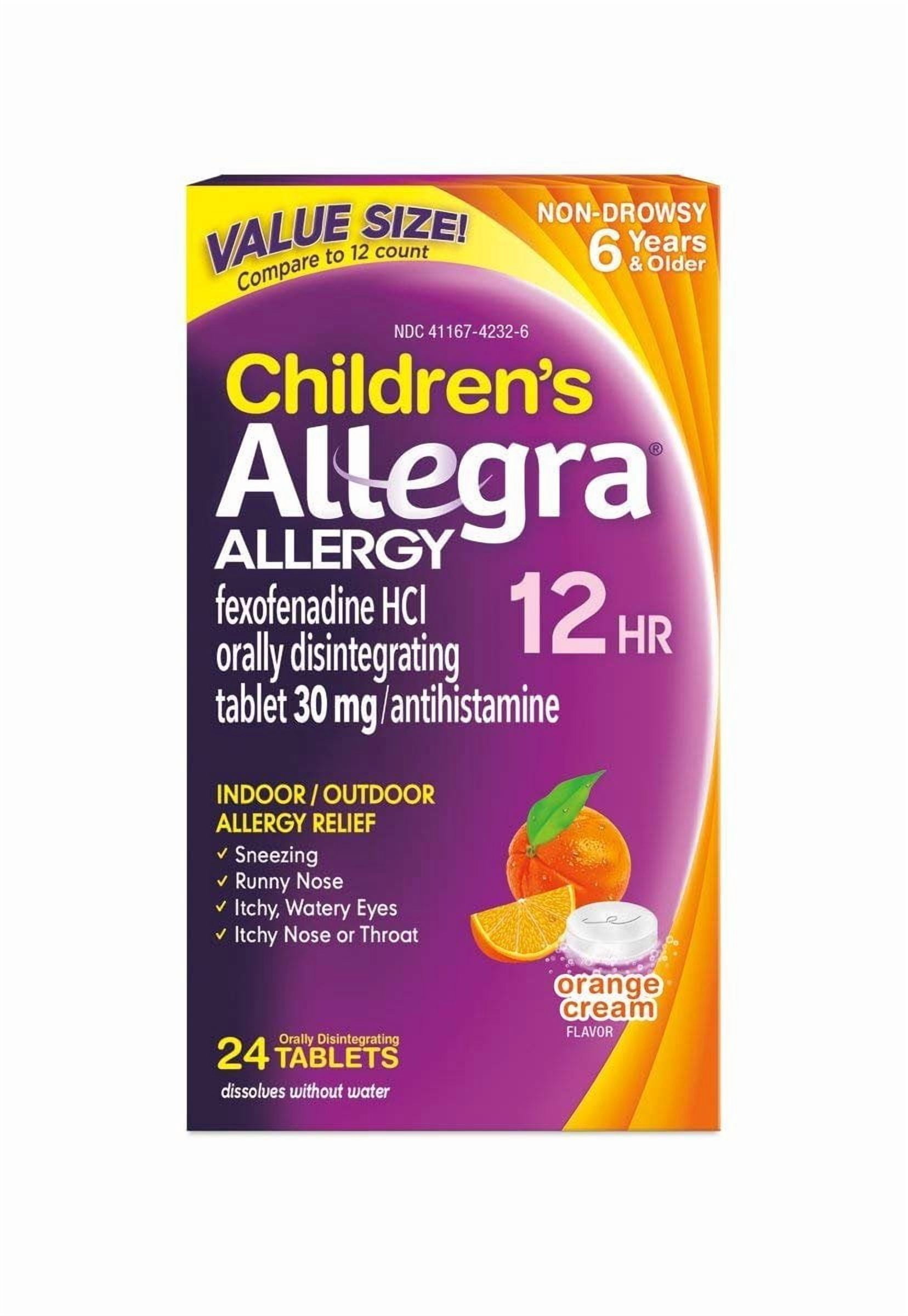 Allegra Children's Allergy 12 Hour Orally Disintegrating Tablets Orange Cream Flavor Tablets 24 ct