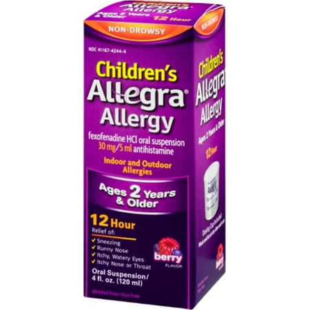 Allegra Children's Allergy Oral Suspension Berry Flavor 4 oz (Pack of 2)