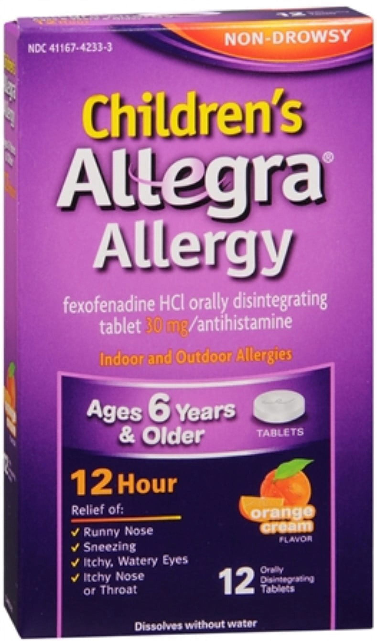 Allegra Children's Allergy Orally Disintegrating Tablets Orange Cream