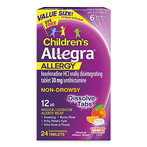Allegra Children's Chewable NonDrowsy Antihistamine Tablets, 12Hour
