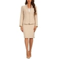 thumbnail image 1 of INSPIRE CHIC Women's Skirt Sets Collarless Suit Blazer and Pencil Skirts 2 Piece Chic Outfits M Beige, 1 of 6