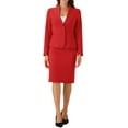 thumbnail image 1 of INSPIRE CHIC Women's Skirt Sets Collarless Suit Blazer and Pencil Skirts 2 Piece Chic Outfits S Red, 1 of 6