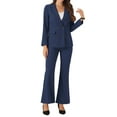 thumbnail image 1 of INSPIRE CHIC 2 Piece Work Suit for Women's Business Formal Double-Breasted Blazer and Pants Set XL Dark Blue, 1 of 6