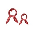 thumbnail image 1 of INSPIRE CHIC 2Pcs 50cm Women Satin Printed Square Kerchief Hair Wrap Neck Scarf 50*50cm/19.69*19.69"(L*W) Red Dots&Red Dots, 1 of 7
