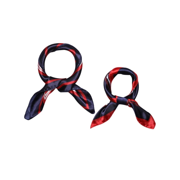 INSPIRE CHIC 2Pcs 50cm Women Satin Square Scarves Head Kerchief Hair Wrap Neck Scarf