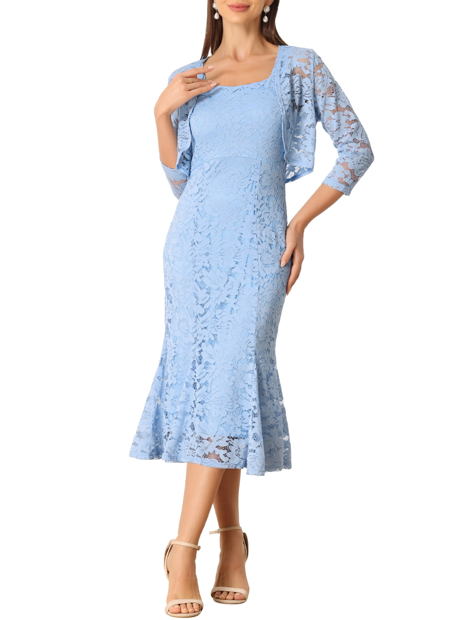chinese dress ladies Ruby Elegance 2-Pc Full Lace Maxi Dress Xs / Black main image 1