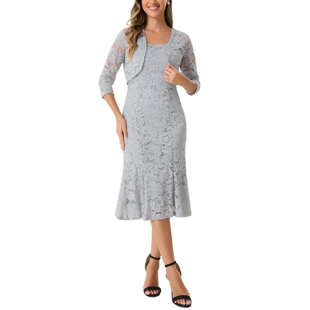 chinese dress ladies A-Line Gray Tulle Lace Short Prom Dress, Gray Homecoming Dress US 10 / Gray