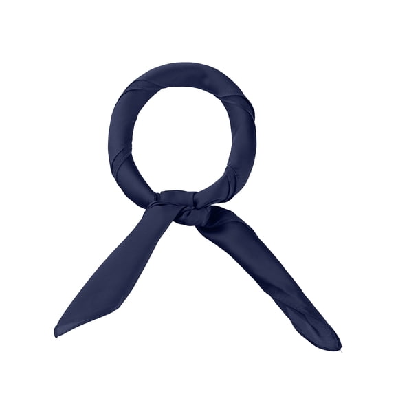 INSPIRE CHIC 70cm Women Scarves Plain Solid Color Pure Square Neck Scarf Neckerchief Navy Blue