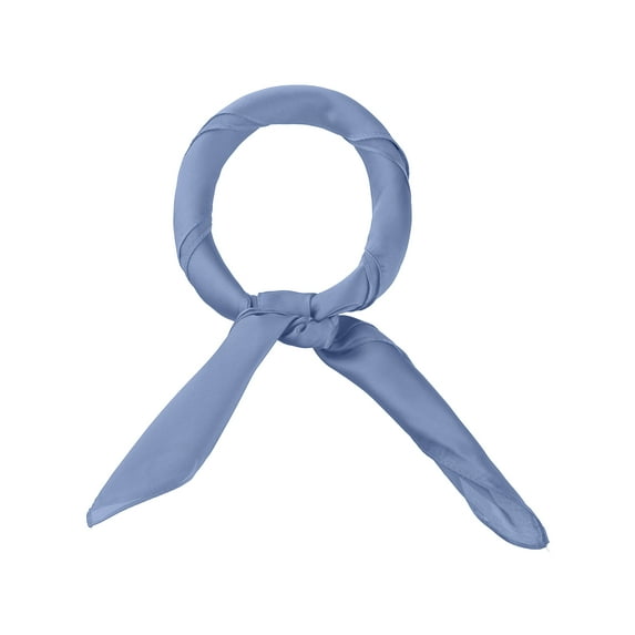 INSPIRE CHIC 70cm Women Scarves Plain Solid Color Pure Square Neck Scarf Neckerchief Gray Blue