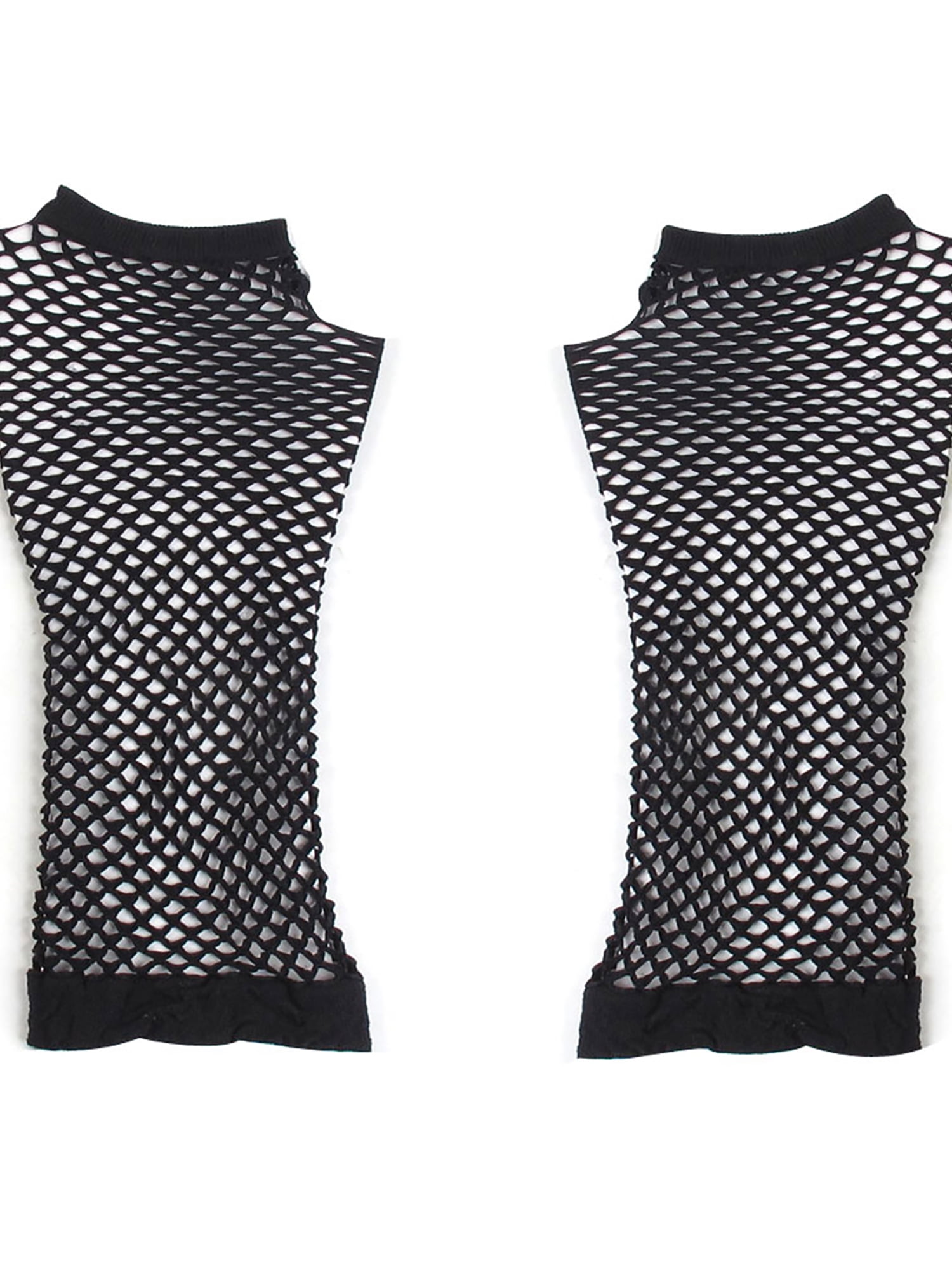 Allegra K Allegra K Women's Mesh Elbow Fingerless Goth Arm