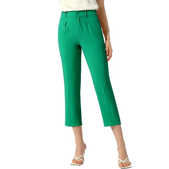 INSPIRE CHIC Ankle Length Straight Trouser for Women High Waist Casual Work Business Suit Pants