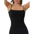 thumbnail image 1 of INSPIRE CHIC Women's Bandeau Camisole Spaghetti Strap Build in Bra Padded Sleeveless Tank Top Large Black, 1 of 5