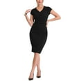 thumbnail image 1 of INSPIRE CHIC Bodycon Dress for Women's V Neck High Waist Cap Sleeve Sheath Dress XS Black, 1 of 5