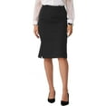 thumbnail image 1 of INSPIRE CHIC Bodycon Midi Pencil Skirt for Women's High Waist Side Slit Office Work Skirts XL Black, 1 of 6