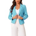 thumbnail image 1 of INSPIRE CHIC Business Blazer for Women's Work Office Open Front Casual Dressy Suit Jackets XS Light Blue, 1 of 6