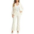 thumbnail image 1 of INSPIRE CHIC Business Work Suit Set for Women's 2 Piece Notched Lapel Blazer and Long Pants, 1 of 6