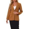 thumbnail image 1 of INSPIRE CHIC Business Blazer for Women's One Button Open Front Work Office Suit Blazers S Brown, 1 of 6