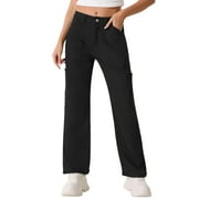 INSPIRE CHIC Cargo Pants for Women's High Waist Baggy Y2K Casual Fashion Pants with Pockets