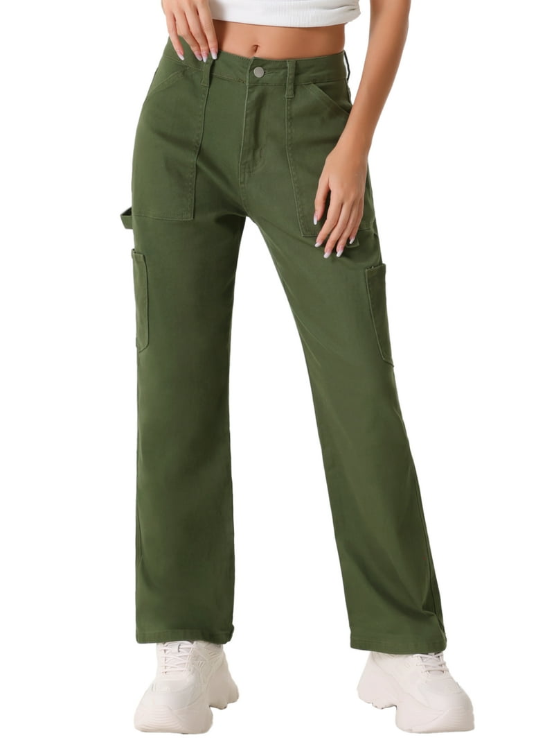 INSPIRE CHIC Cargo Pants for Women's High Waist Baggy Y2K Casual