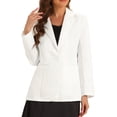 thumbnail image 1 of INSPIRE CHIC Casual Blazers for Women's Long Sleeve Lapel Open Front Button with Pockets Work Blazer Jackets S White, 1 of 6