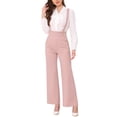 thumbnail image 1 of INSPIRE CHIC Women's Jumpsuits Adjustable Straps Wide Leg Suspenders Overall Jumpsuits M Pink, 1 of 7
