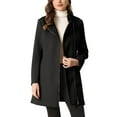 thumbnail image 1 of INSPIRE CHIC Classic Stand Collar Coat for Women's Zip Up Trench Coats with Belt XS Black, 1 of 6