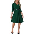 thumbnail image 1 of INSPIRE CHIC Cocktail Dresses for Women's and Evening Gowns Half Sleeves V Neck Knee Length Dress XS Green, 1 of 6