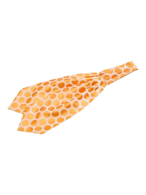 Cravat Ties for Men Polka Dots Cravat Wedding Party Casual Ascot Tie Orange One Size