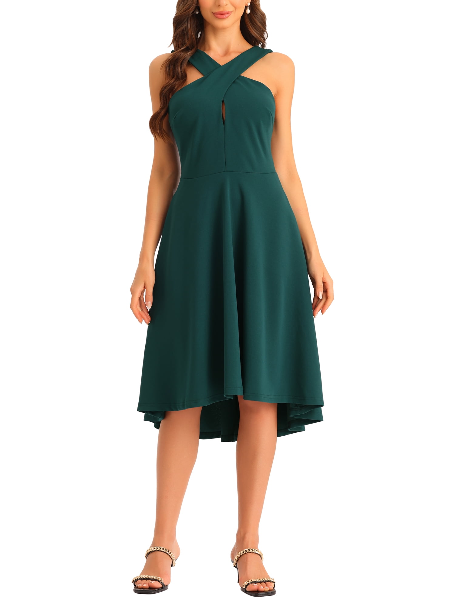 slim fit dress slacks Sage Green Criss Cross Satin Maxi Dress Medium