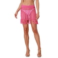 thumbnail image 1 of INSPIRE CHIC Crochet Skirt for Women Tassel Mesh Cover Up Skirts Drawstring Beach Skirt M Hot Pink, 1 of 6