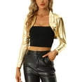 thumbnail image 1 of INSPIRE CHIC Cropped Bolero for Women's Holographic Party Shimmering Shiny Lightweight Metallic Cardigan, 1 of 6
